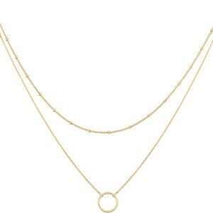 Layered Heart Necklace Pendant Handmade 18k Gold Plated Dainty Gold Choker Arrow